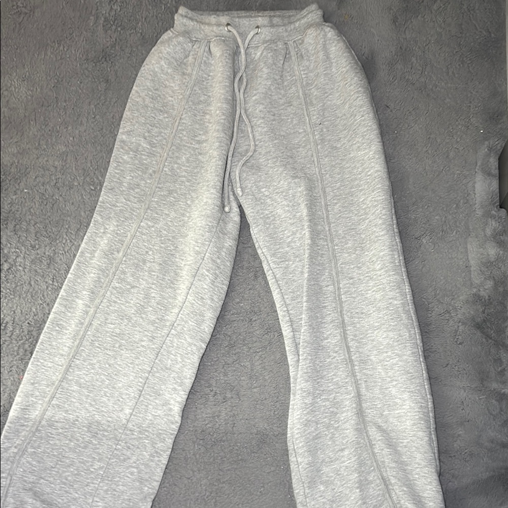 Gray Sweatpants with Drawstring